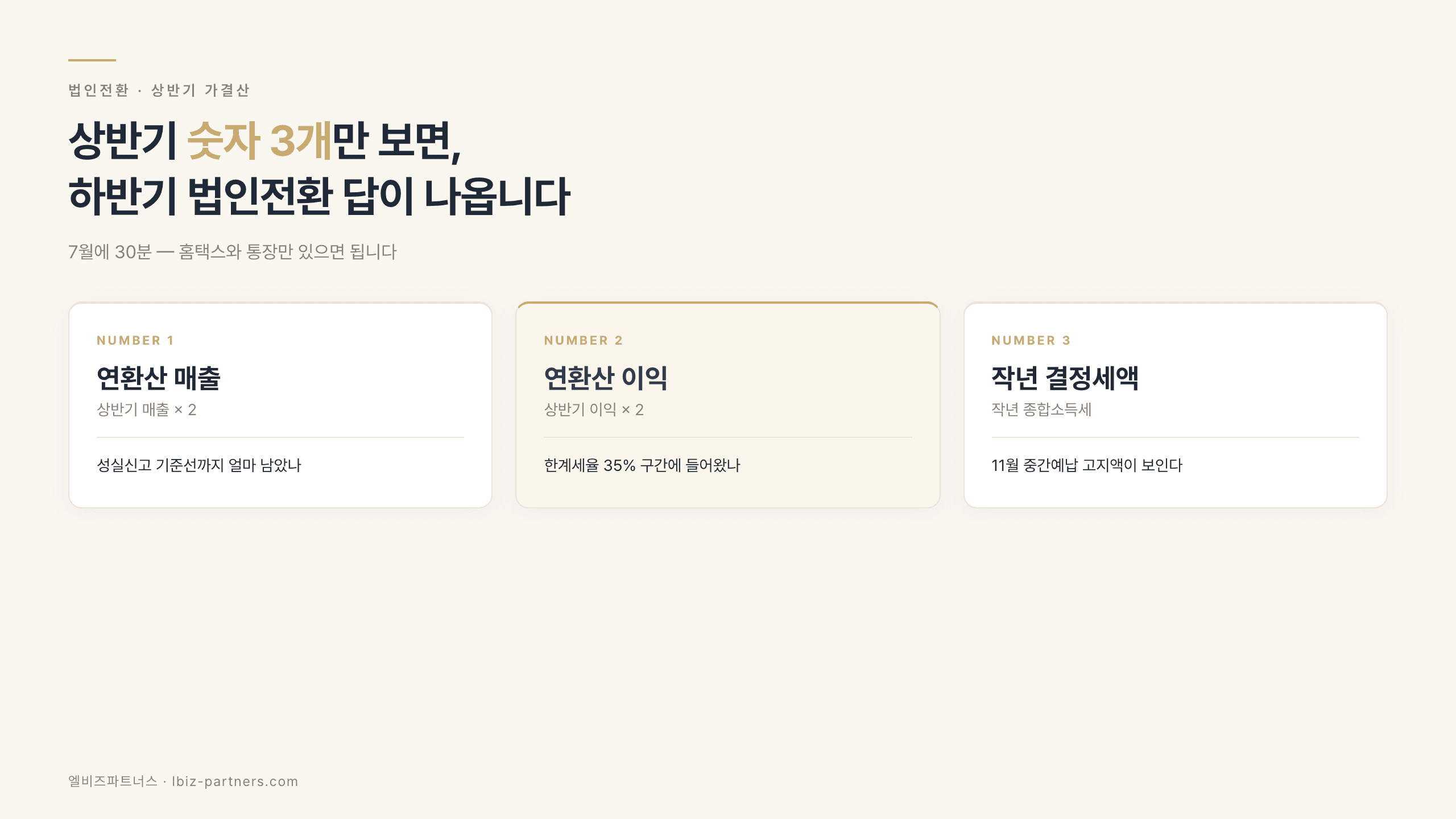 상반기 가결산 숫자 3개만 보면 하반기 법인전환 답이 나옵니다 (2026)