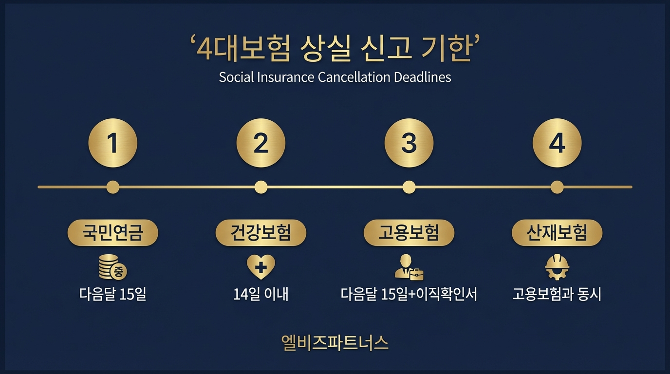 4대보험 상실 신고 기한 타임라인
