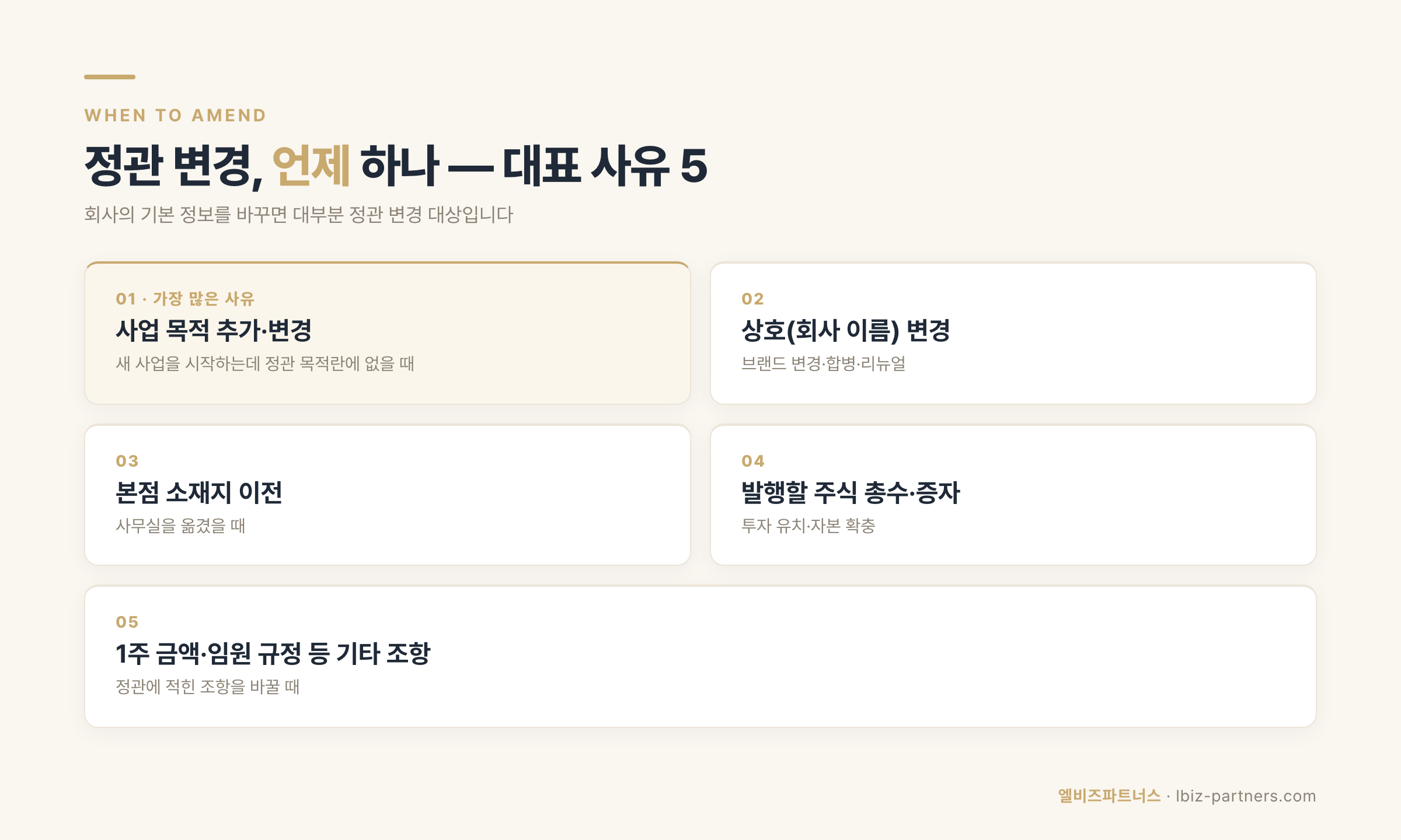 정관 변경 대표 사유